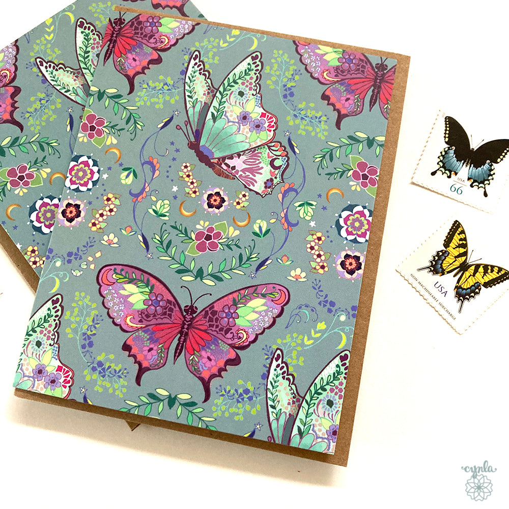 Butterfly Pattern Cards Box of 8