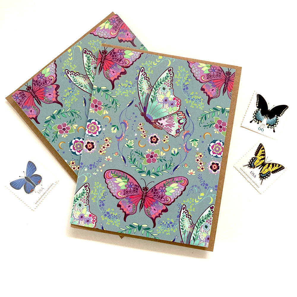 Butterfly Pattern Cards Box of 8