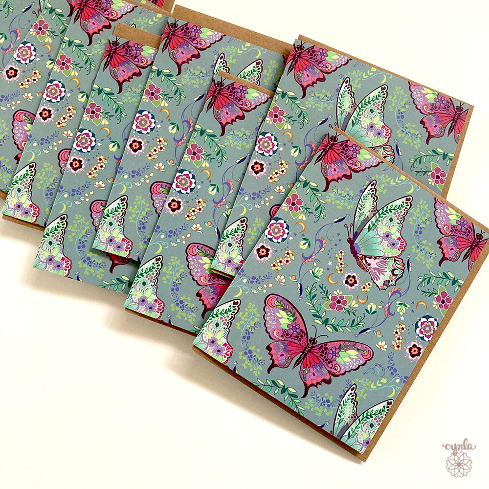 Butterfly Pattern Cards Box of 8