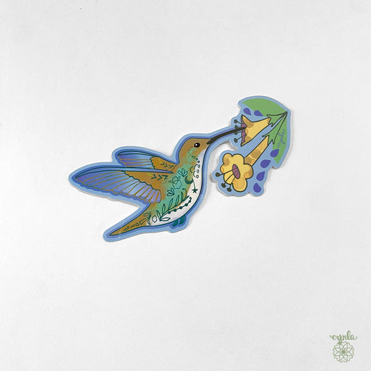 Hummingbird Blue Sticker