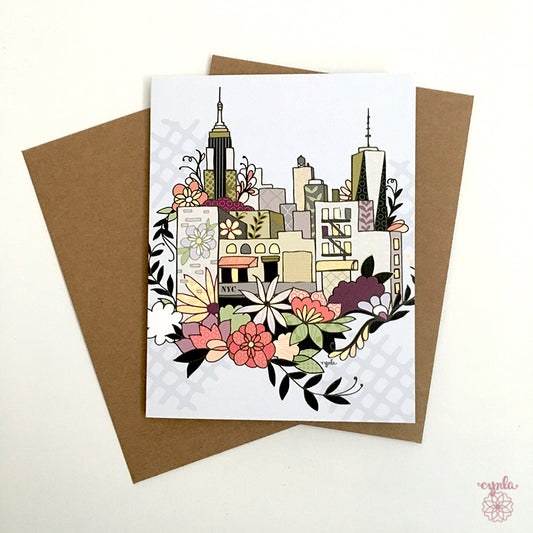 NYC Flower Skyline Card