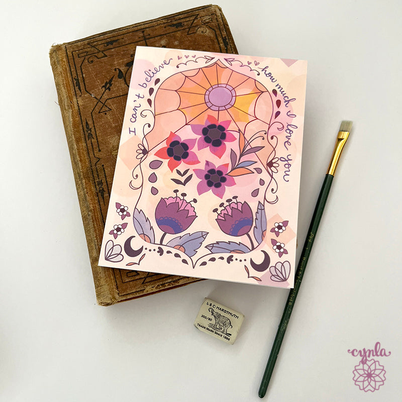 Love card - Believe Love Valentine's Day greeting flowers