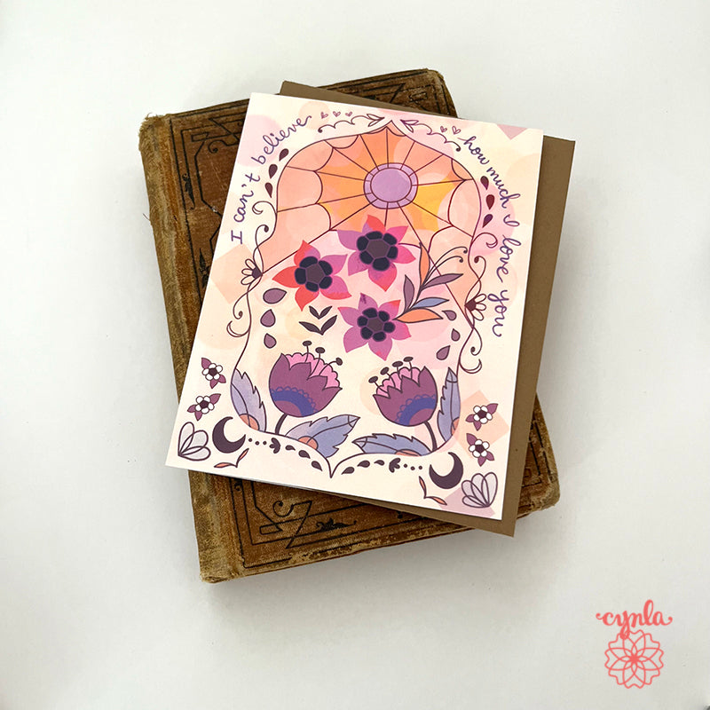 Love card - Believe Love Valentine's Day greeting flowers