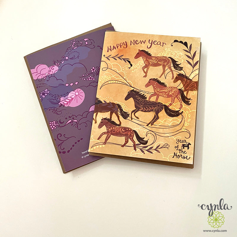 Horse New Year Greeting Cards - lunar new year of the horse chinese new year