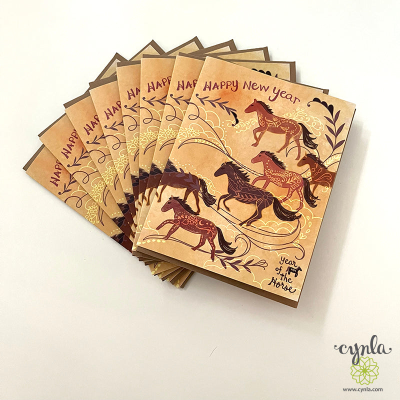 Horse New Year Greeting Cards - lunar new year of the horse chinese new year