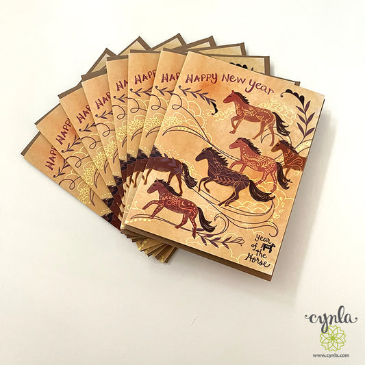 Horse New Year Greeting Cards - lunar new year of the horse chinese new year