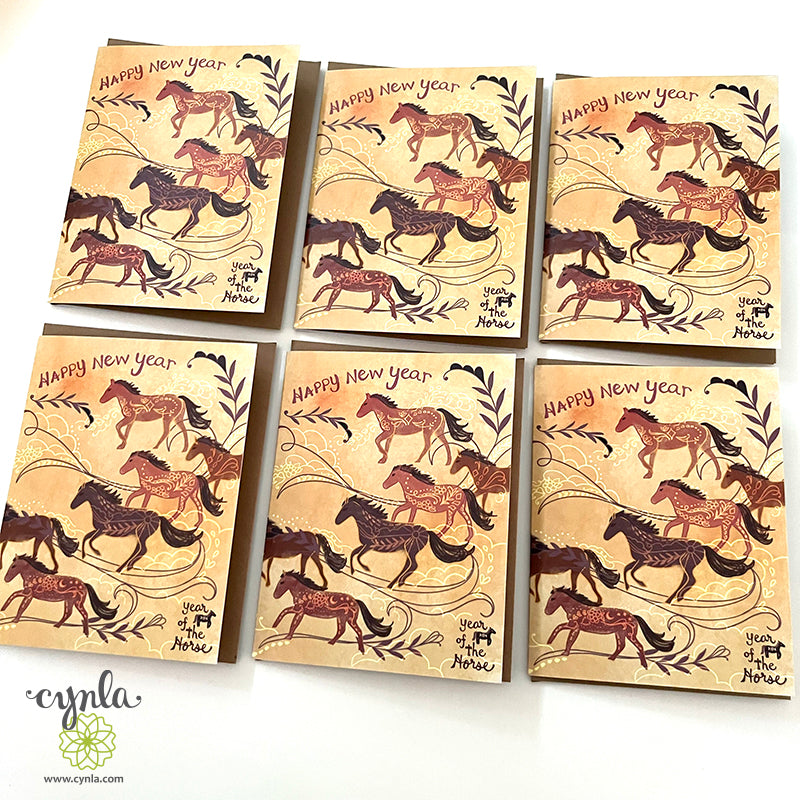 Horse New Year Greeting Cards - lunar new year of the horse chinese new year