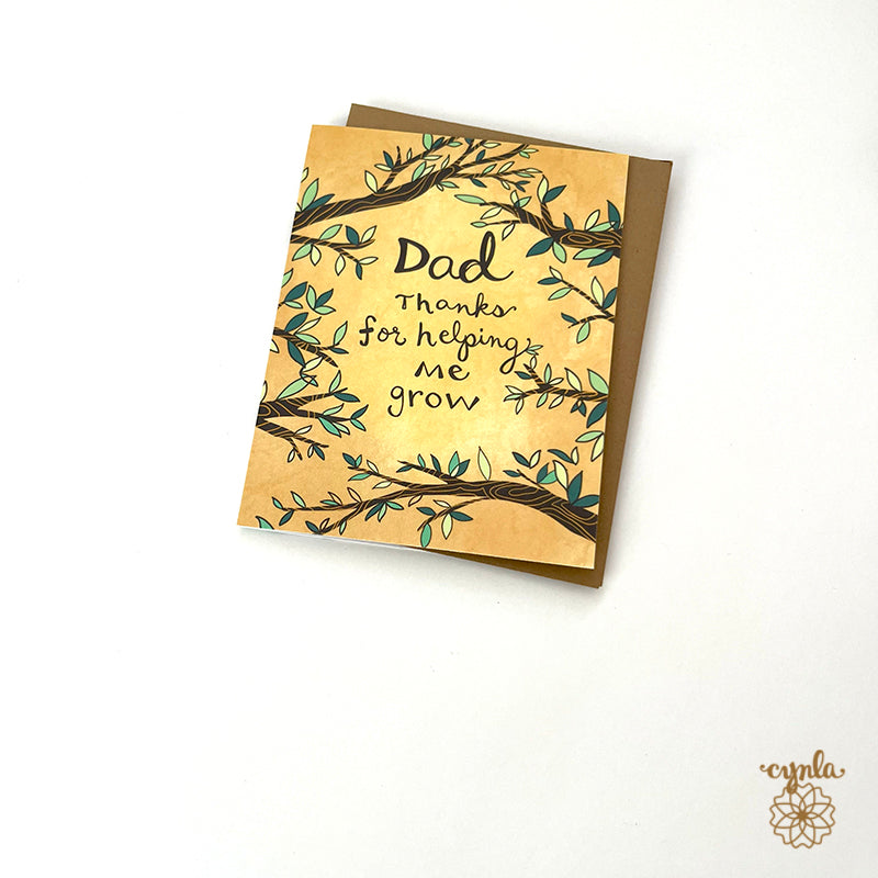 Dad Nature Card branches - thanks dad trees fathers day leaf father grow forest card for dad