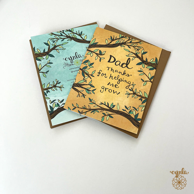 Dad Nature Card branches - thanks dad trees fathers day leaf father grow forest card for dad