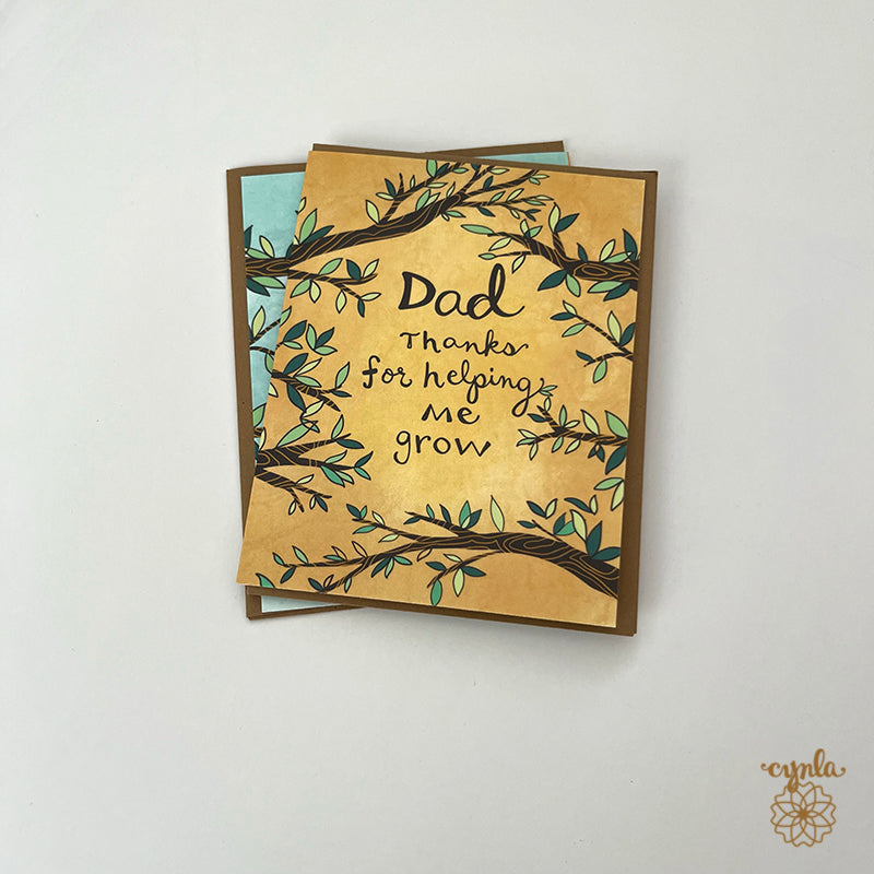 thanks dad card trees fathers day leaf father grow forest card for dad
