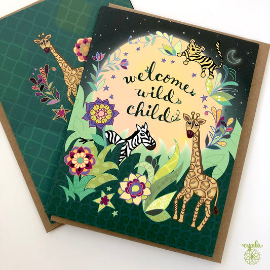 Welcome Baby Card - wild child