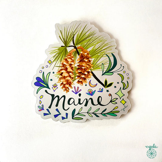 Maine State Flower Sticker