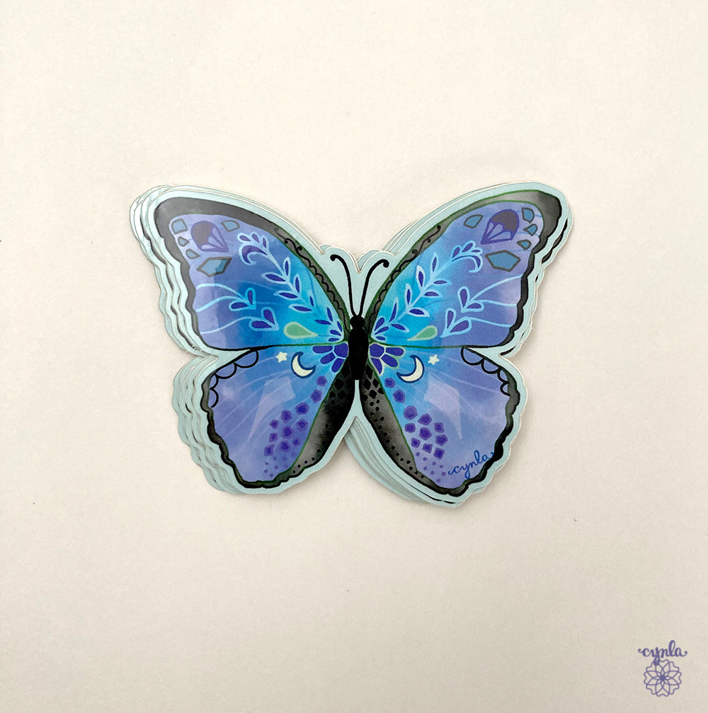 Blue Morpho Butterfly Sticker – Cynla