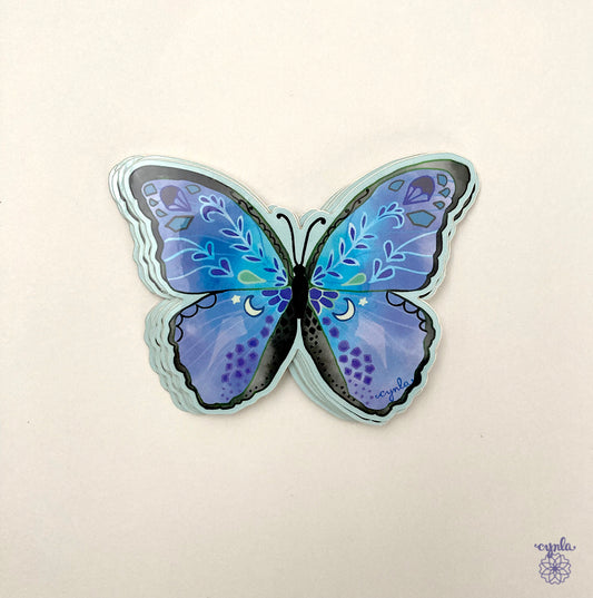 Blue Morpho Butterfly Sticker