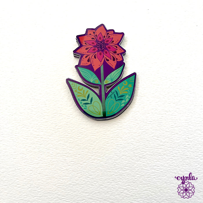 Pink Flower Card - pretty floral notecards blank everyday greeting card