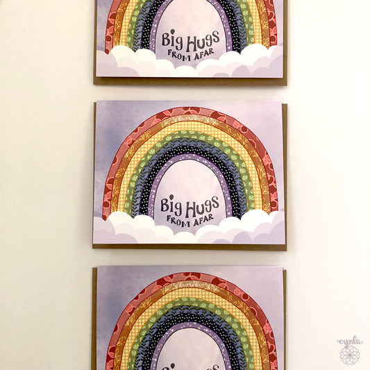 Rainbow Hugs Card - thinking of you card sympathy friendship