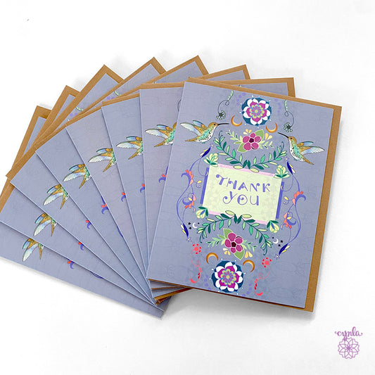 Hummingbird Thank You Boxed Card Set