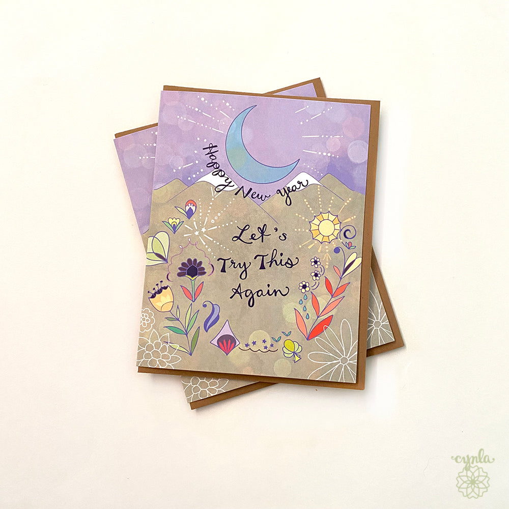 Try Again New Year Card - Funny new year card, holiday card