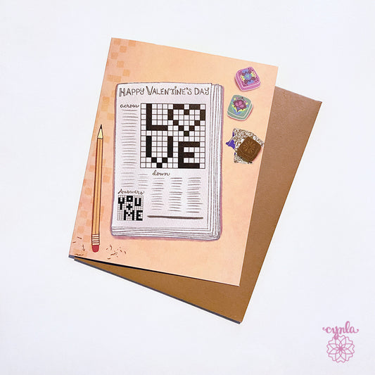 Valentine Crossword Puzzle Card