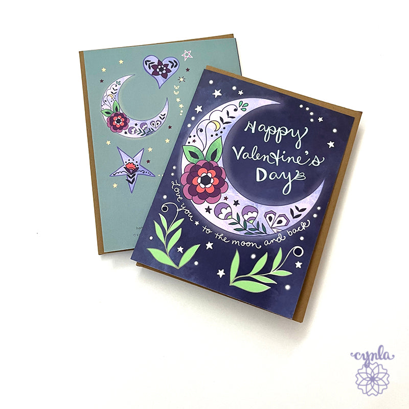 Valentine's Day Moon card - love message Love you to the moon and back