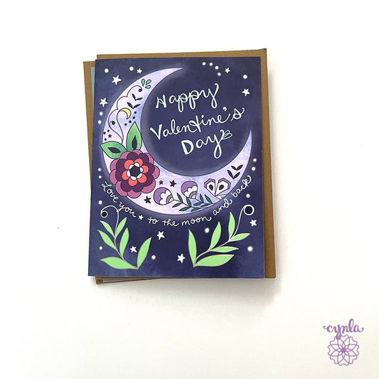 Valentine's Day Moon card - love message Love you to the moon and back