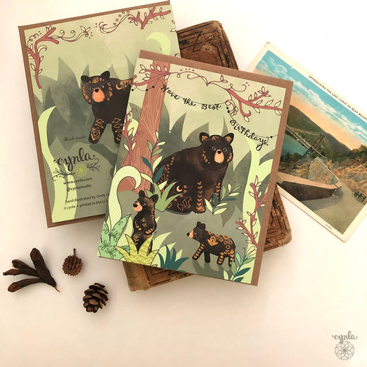 Black Bears Birthday Card