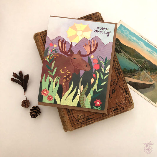 Sun Moose Birthday Card