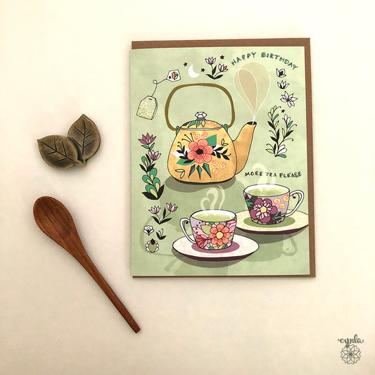 Green Tea Birthday Card