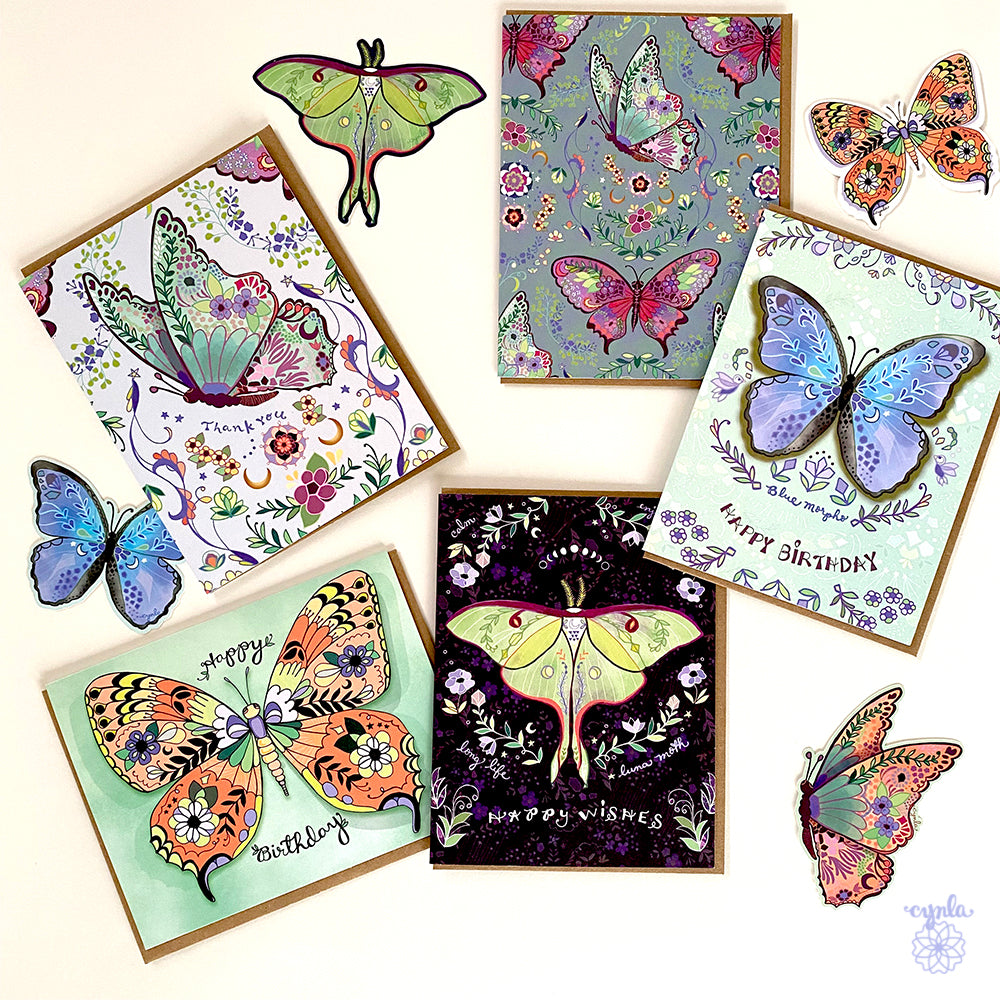 Butterfly Pattern Cards Box of 8