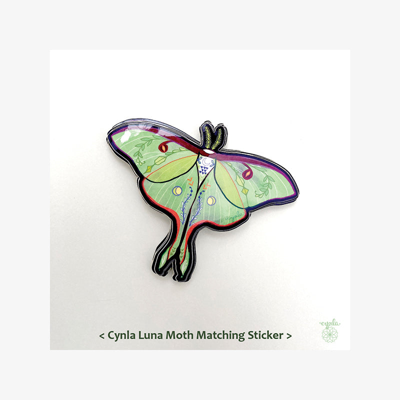 Luna Flower Thank You Card moon garden luna moth card