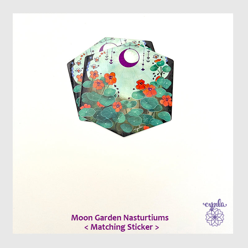 Moon Garden Nasturtiums Thank You Card