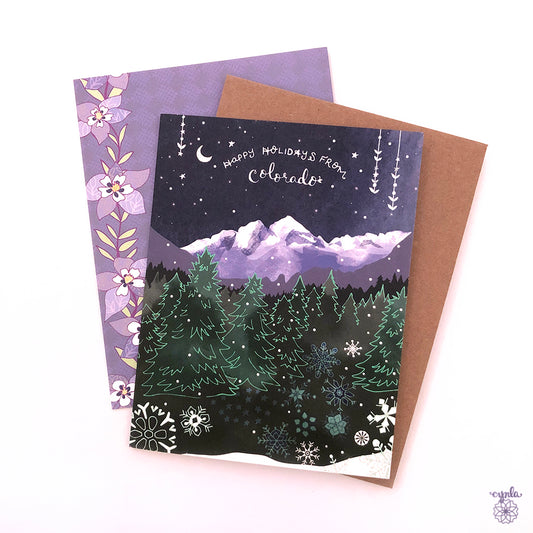 Colorado Holiday Cards - holiday card Colorado state pride CO love mountain greeting card