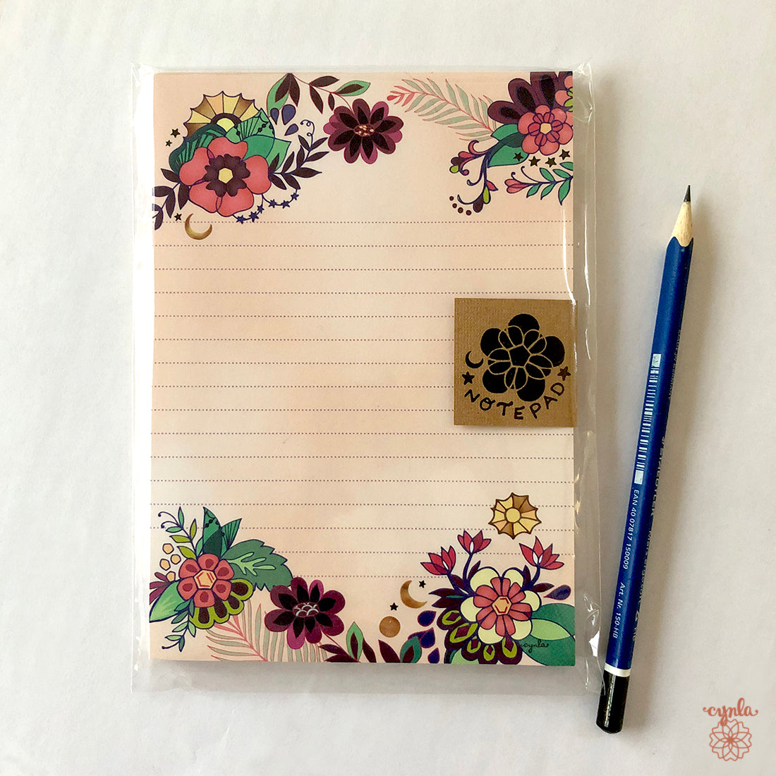 Notepad - Moon flowers 5x7, flower notepads, illustrated notepads – Cynla