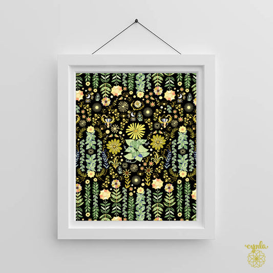 Sunflowers Pattern Art Print