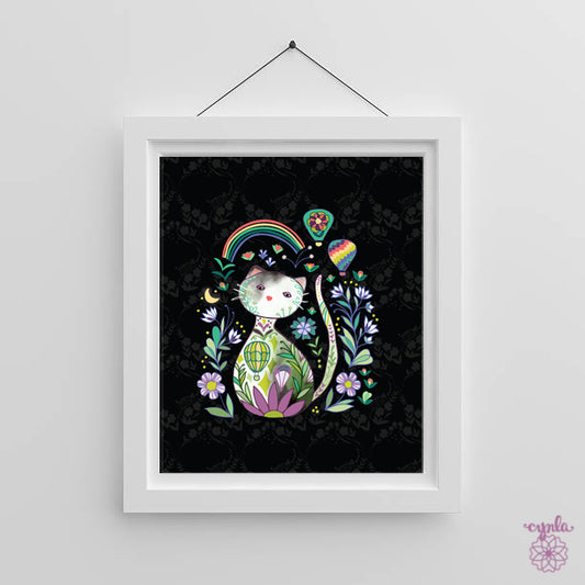 Rainbow Cat Art Print