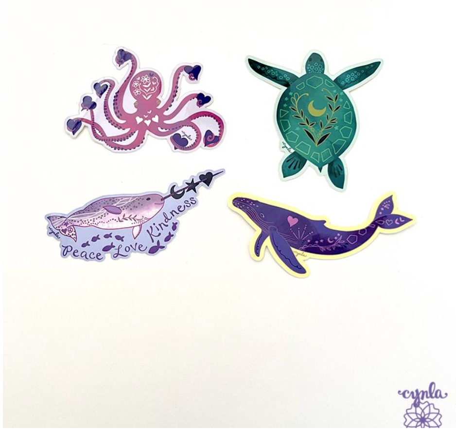 Octopus Hearts Greeting card - love heart animal cards ocean