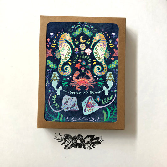 Ocean of Thanks Card Set BOX of 8