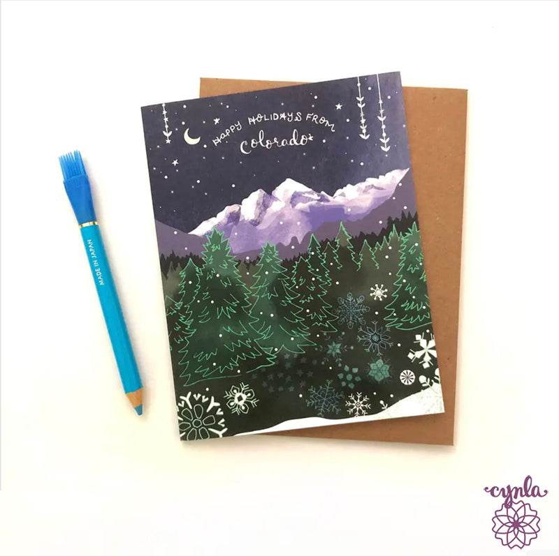 Colorado Holiday Cards - holiday card Colorado state pride CO love mountain greeting card