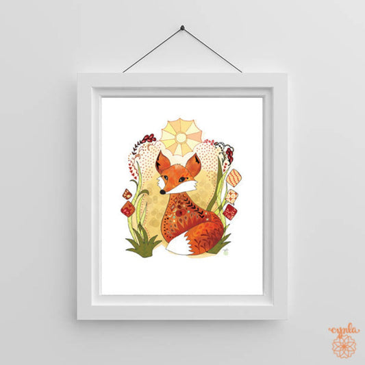 Sun Fox Art Print